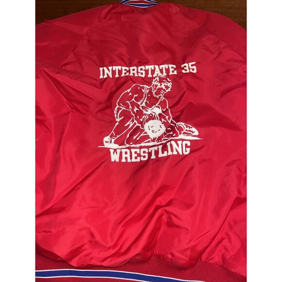 Vintage Interstate 35 Roadrunners Wrestling Jacket M (40-42) Red - Picture 5 of 7